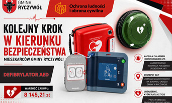 Gmina Ryczywół z kolejnym defibrylatorem AED
