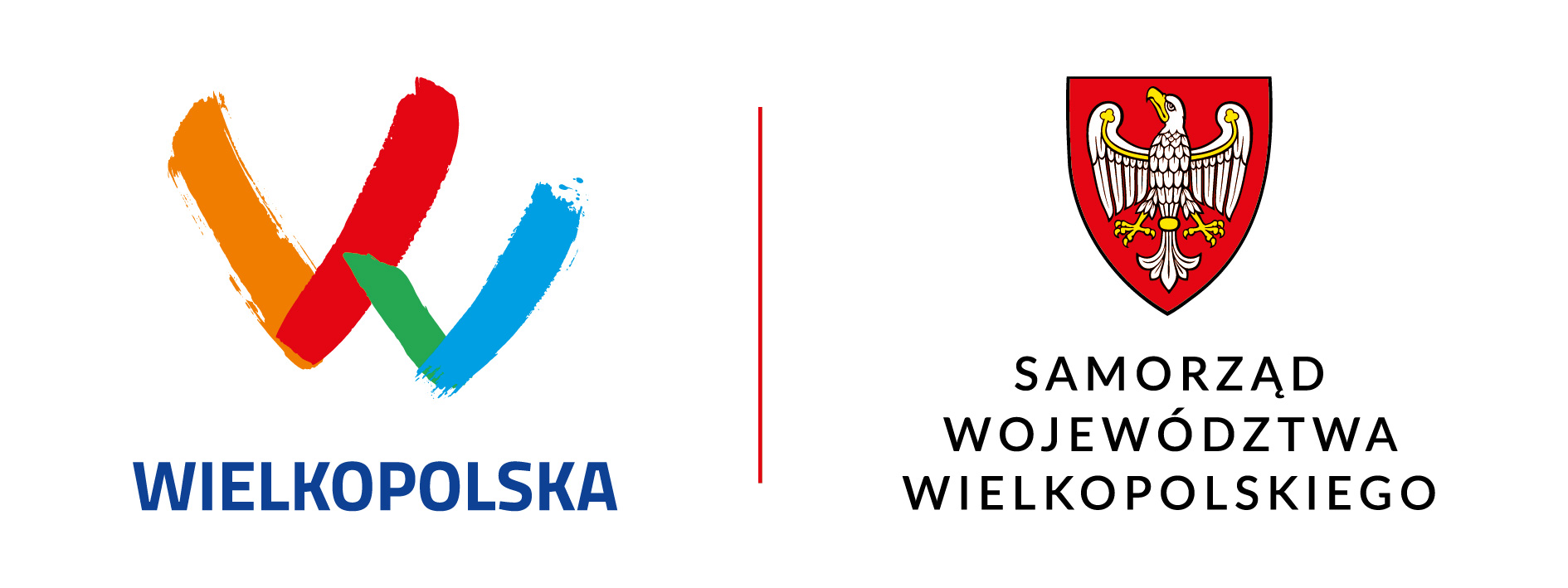 kolorowe logo Województwa Wielkopolskiego na białym tle