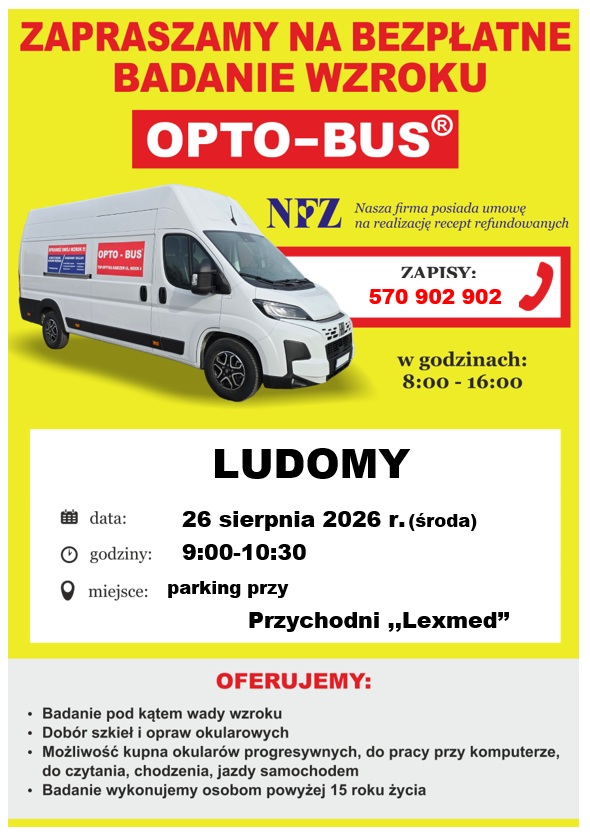 Plakat informujący o&nbsp;bezpłatnym badaniu wzroku 