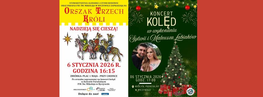 6 stycznia w&nbsp;Ryczywole &ndash; Orszak Trzech Kr&oacute;li i&nbsp;koncert kolęd