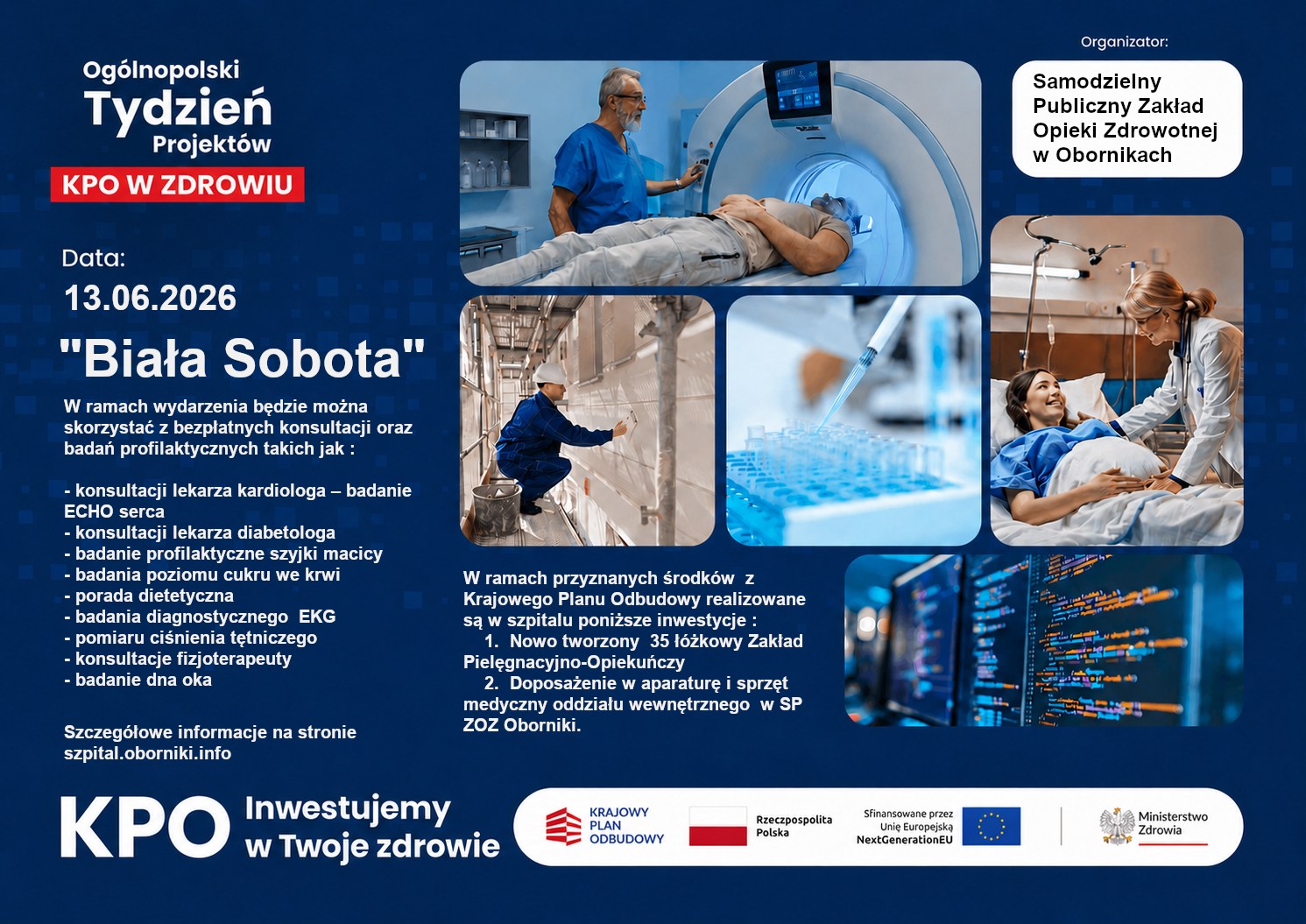 Biała Sobota &ndash; bezpłatne badania i&nbsp;konsultacje dla mieszkańc&oacute;w Powiatu Obornickiego