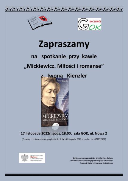 Zaproszenie na spotkanie "Mickiewicz. Miłość i romanse"