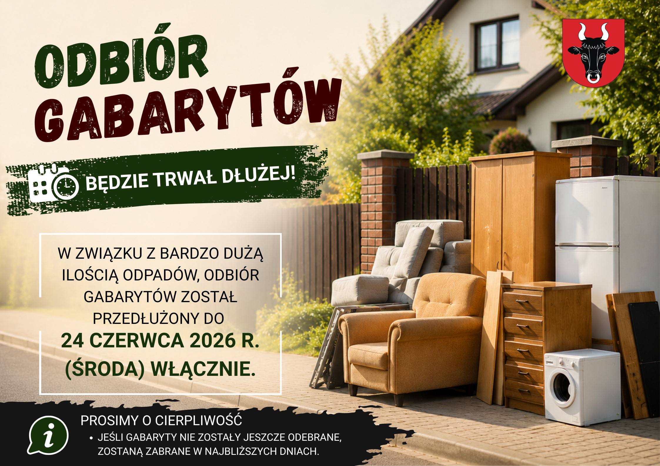 Informacja dotycząca odbioru odpad&oacute;w wielkogabarytowych