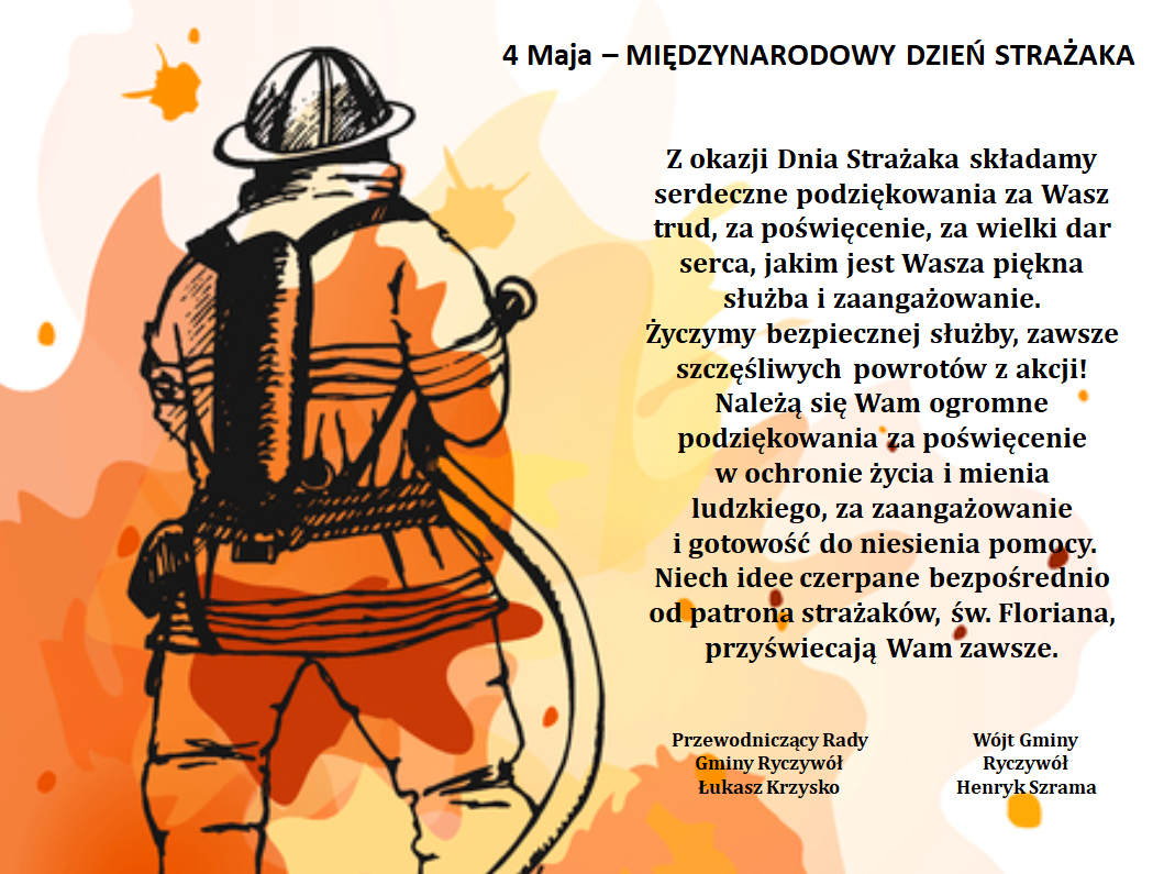 Plakat z życzeniami dla Strażaków