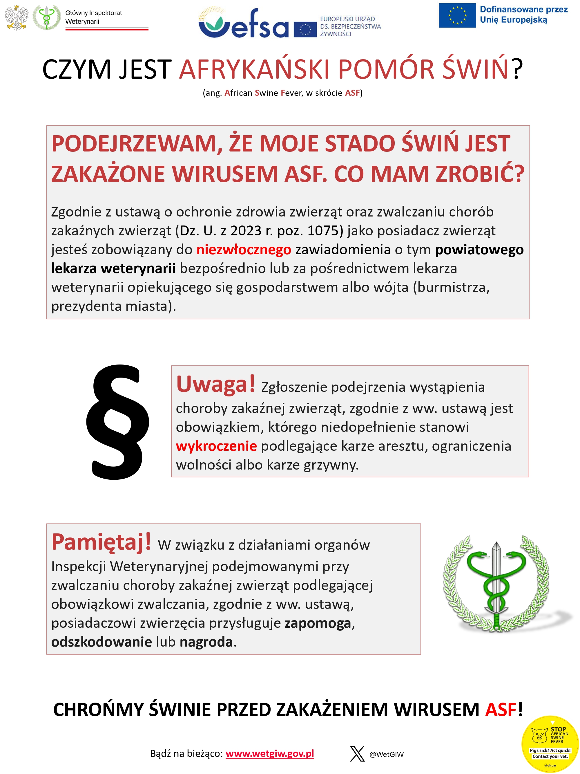 Plakat nt. ASF