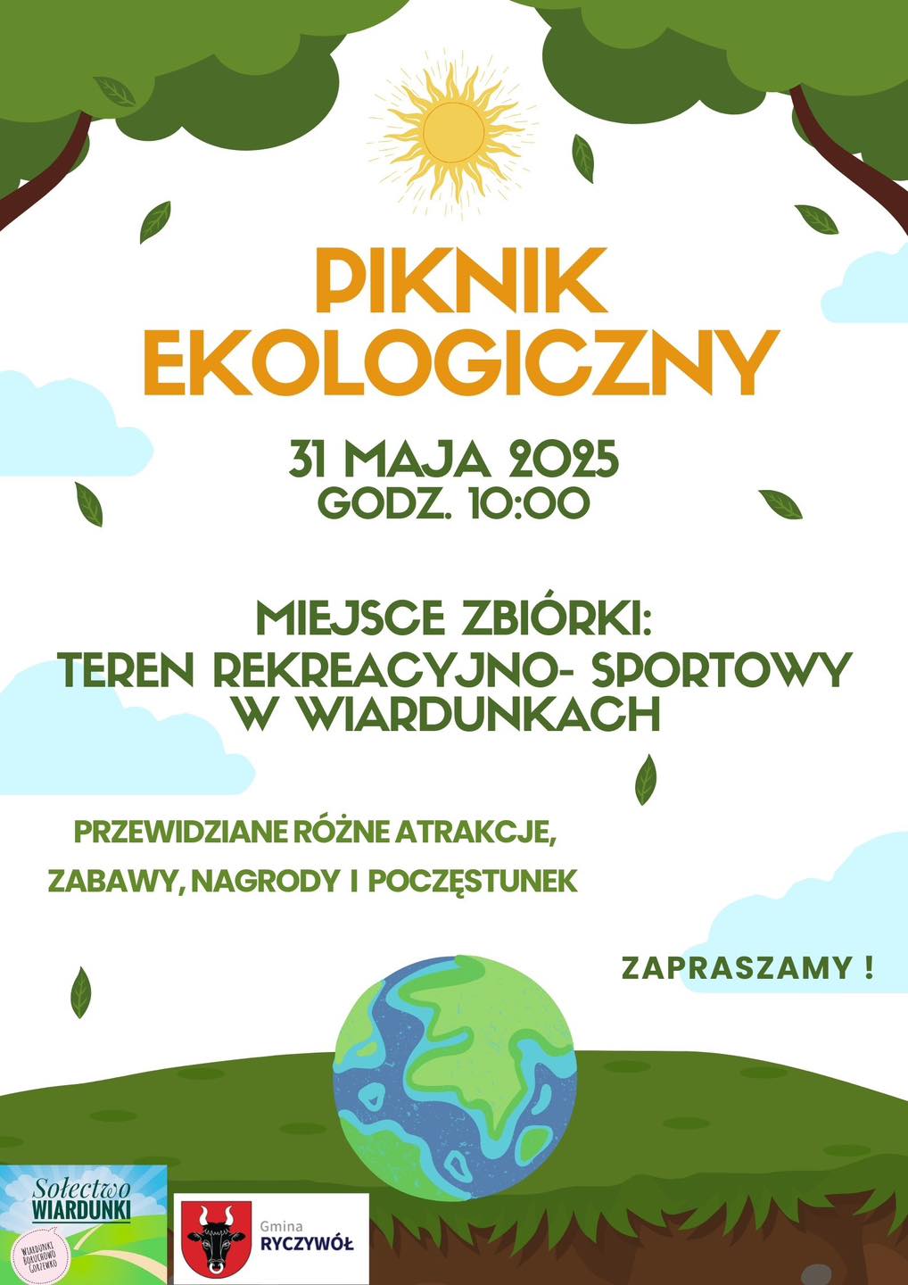 Plakat promujący Piknik Ekologiczny w&nbsp;Wiardunkach