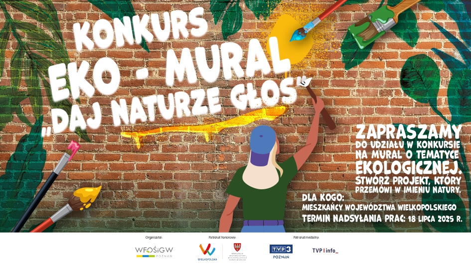 Plakat promujący konkurs na&nbsp;ekologiczny mural.