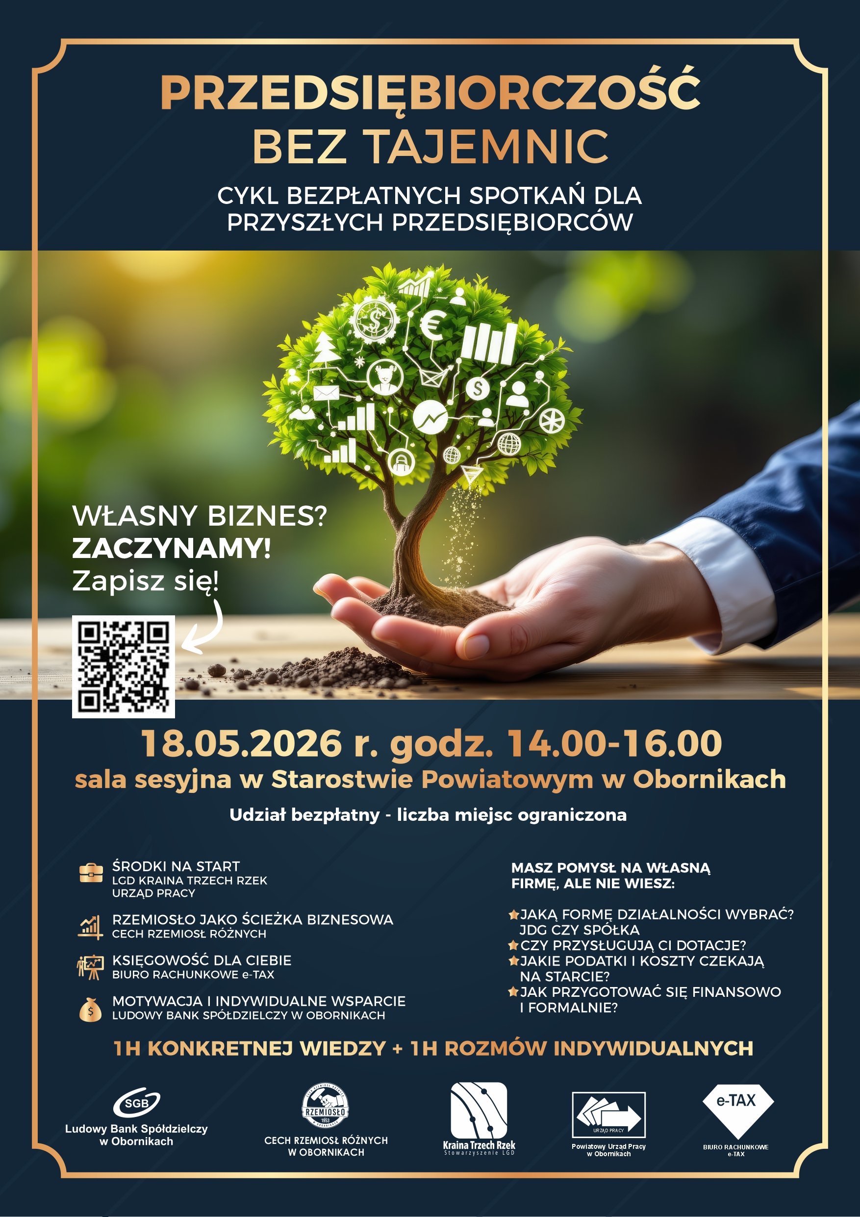 &bdquo;Przedsiębiorczość bez tajemnic&rdquo;- plakat wydarzenia