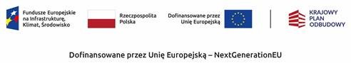 Logo Funduszy Europejskich, Rzeczypospolitej Polskiej, Unii Europejskiej oraz&nbsp;Krajowego Planu Odbudowy