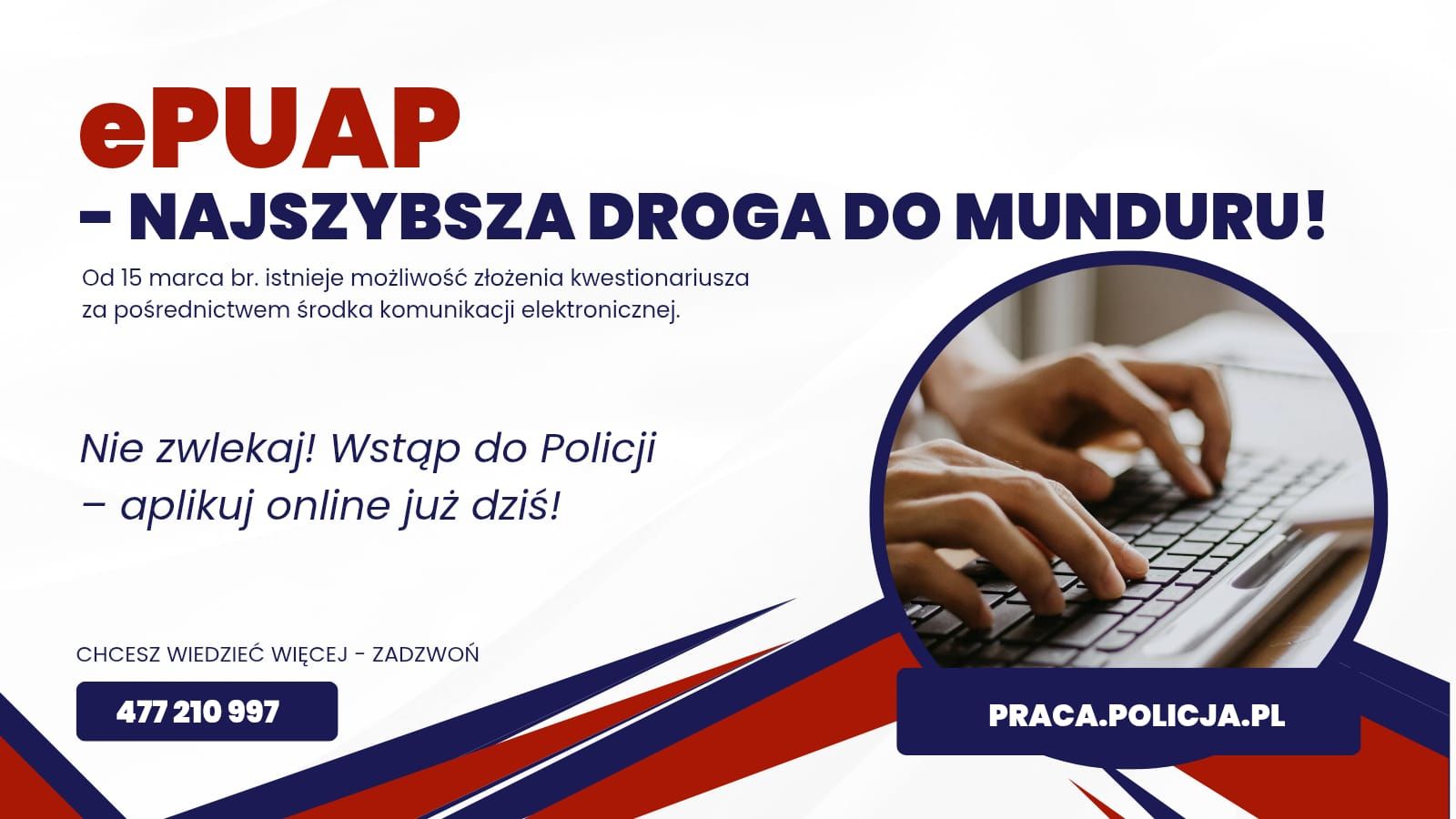 Plakat promujący wydarzenie: ,,E-PUAP Najszybsza Droga do Munduru"