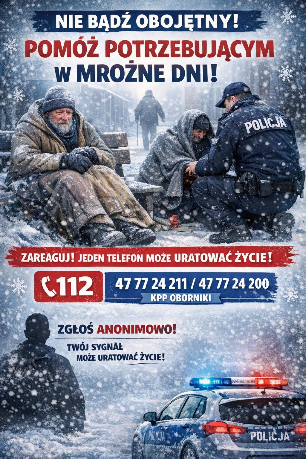 Zima i&nbsp;niskie temperatury &ndash; zwr&oacute;ć uwagę na&nbsp;osoby potrzebujące!