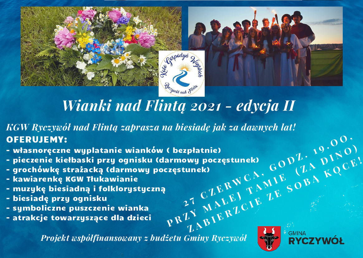 Plakat przedstawiający informacje na temat Dni Ryczywołu Turnieju wsi o puchar Wójta Gminy Ryczywół 