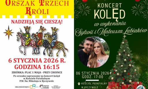 6 stycznia w Ryczywole – Orszak Trzech Króli i koncert kolęd