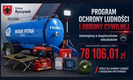 Inwestujemy w bezpieczeństwo mieszkańców. Ponad 78 tys. zł na wyposażenie w ramach Programu Ochrony Ludności i Obrony Cywilnej